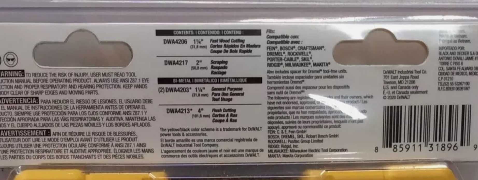 Набор DeWALT DWA4216 для мультитула DCS356 DCS354 DCS355
