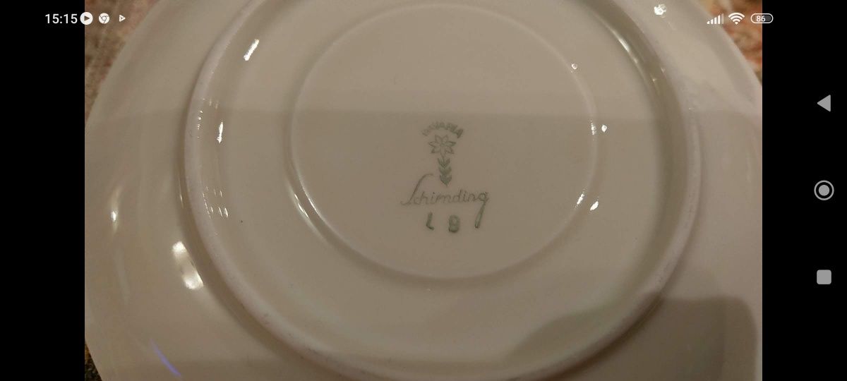 Wiekowa filiżanka Niebieski mak porcelana Bavaria