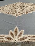 Toalha azul com renda branca - 150 x 150