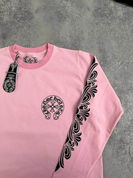 Лонгслив Chrome Hearts рожевий / Кофта хром хардс