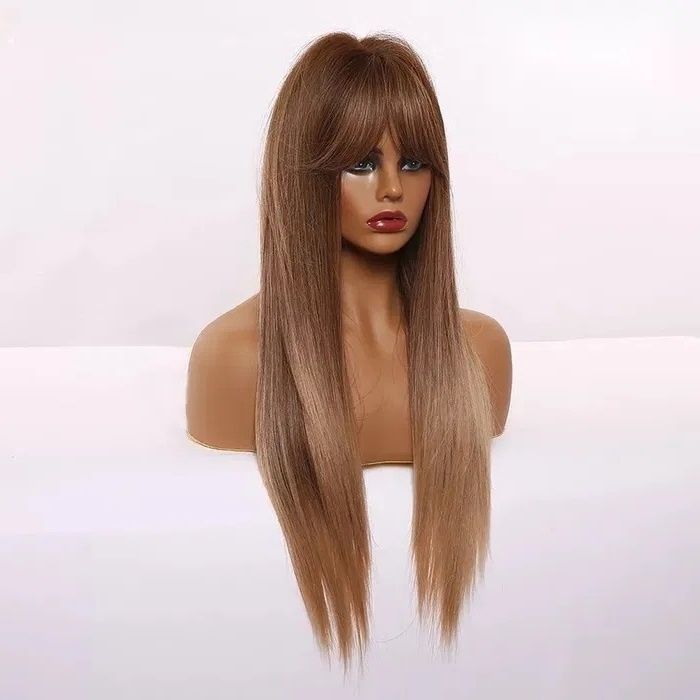 -50% Peruka Proste długie włosy pasemka ombre Naturalny Wygląd OD RĘKI