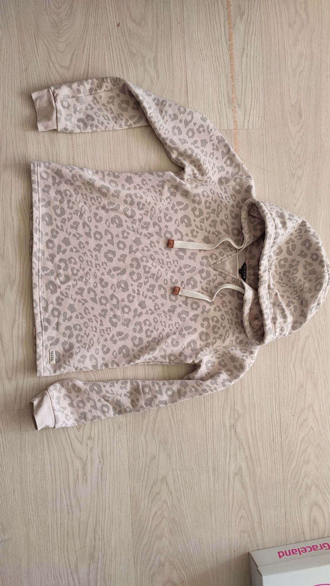 Bluza Review XS pudrowy róż, panterka