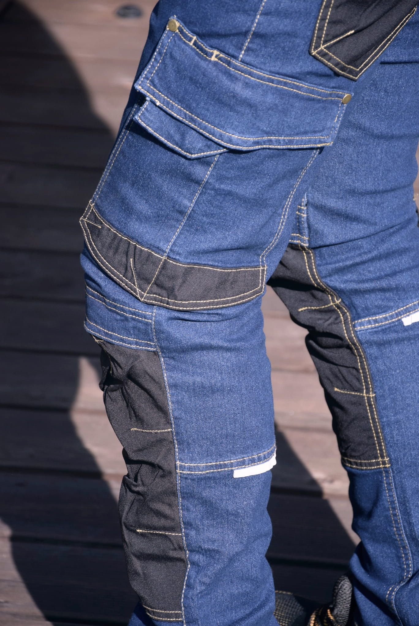 Spodnie robocze męskie jeans niebieskie