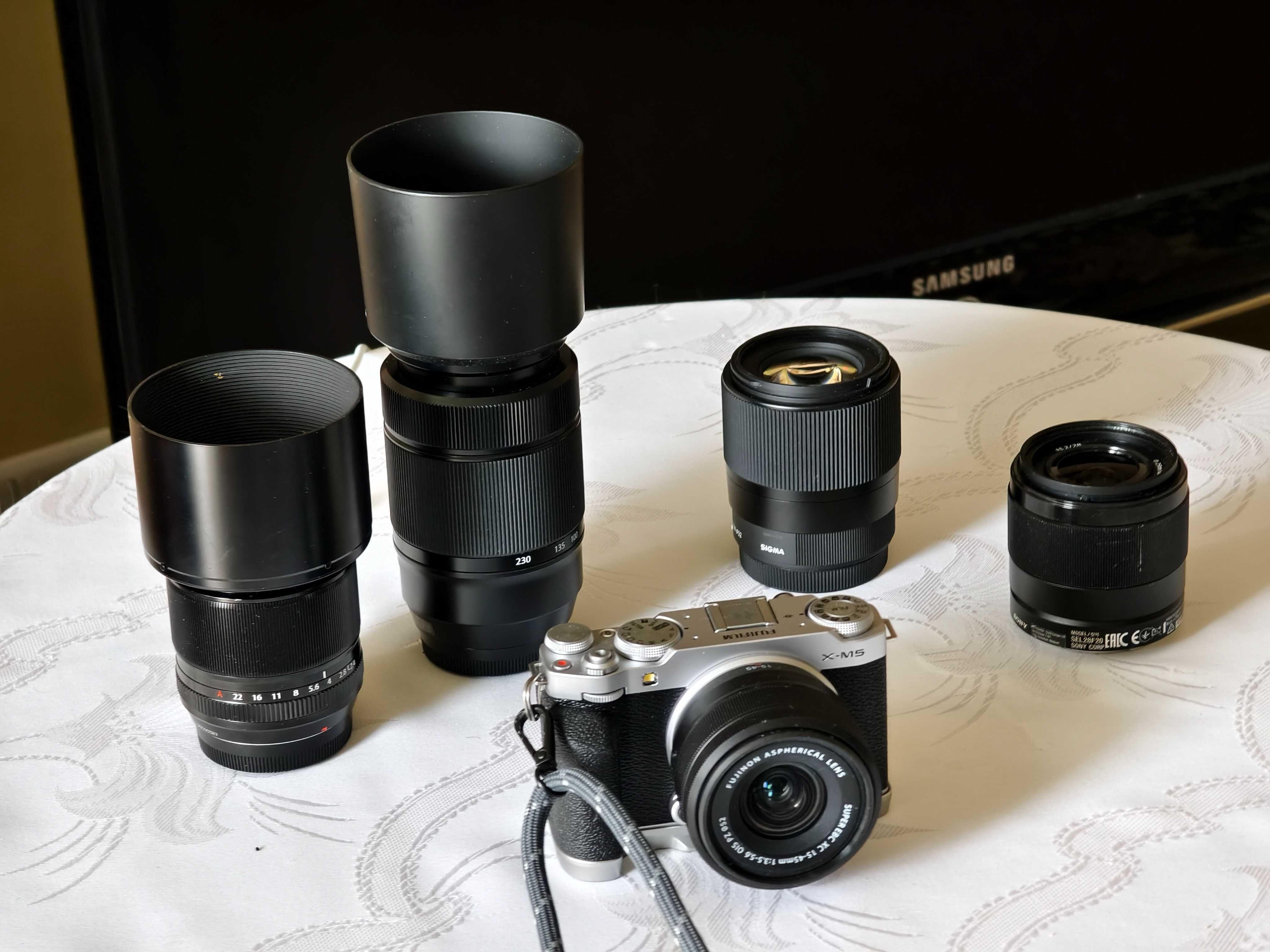 Fuji X-M5 zestaw z obiektywami