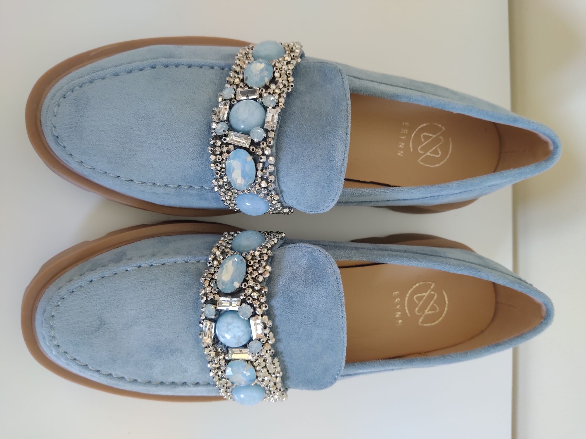 Mocassins Camurça Azul 36