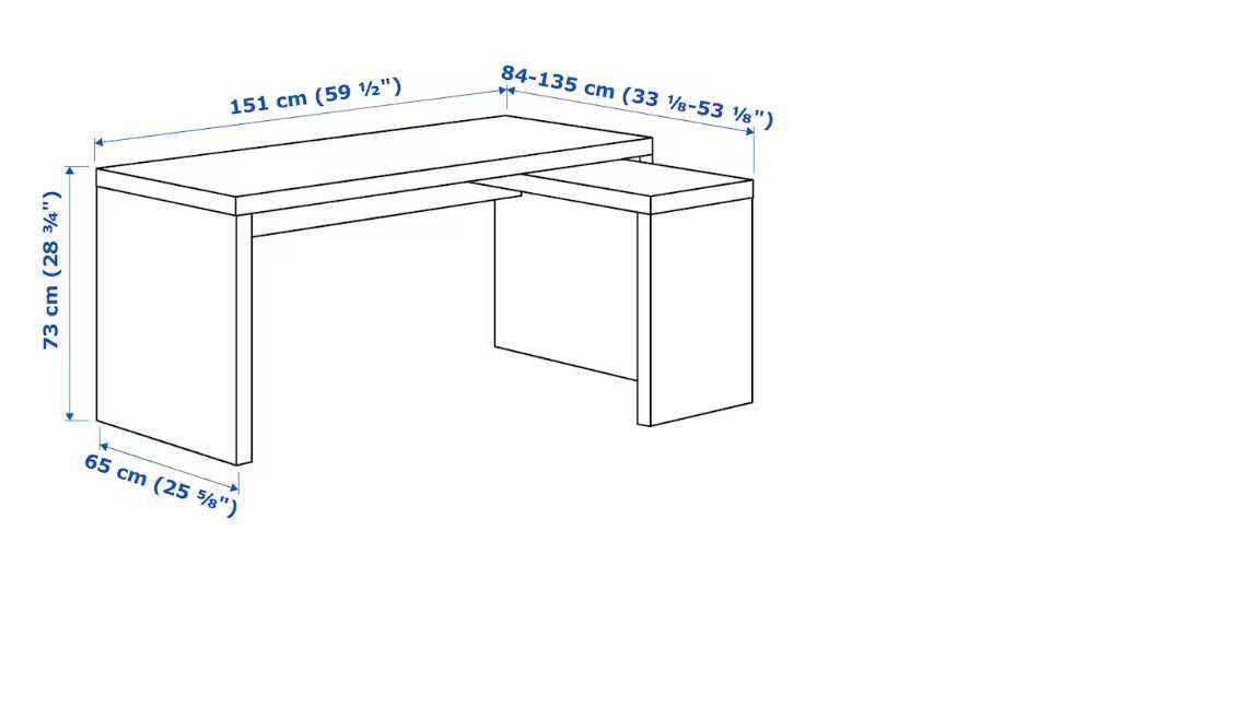 Biurko z rozkładaną sekcją + komoda na kółkach pod biurko