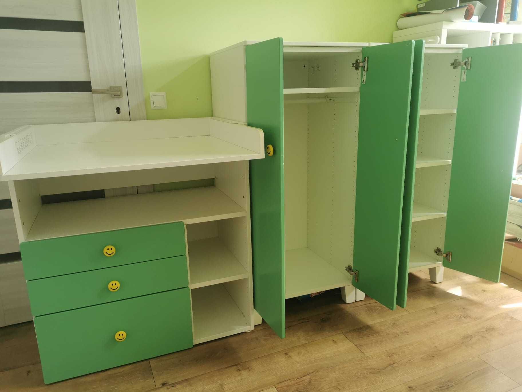 meble dziecięce, zestaw mebli, szafki, łóżko, IKEA