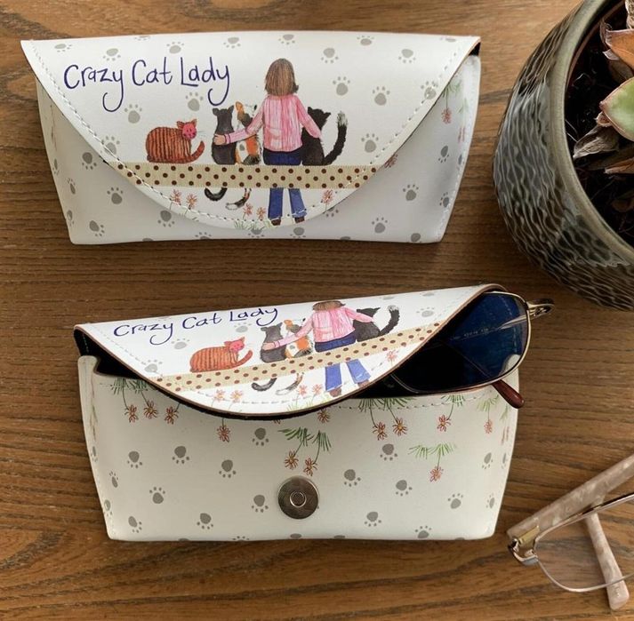 Etui na okulary GL09 Crazy Cat Lady Kociara oprawa: folia