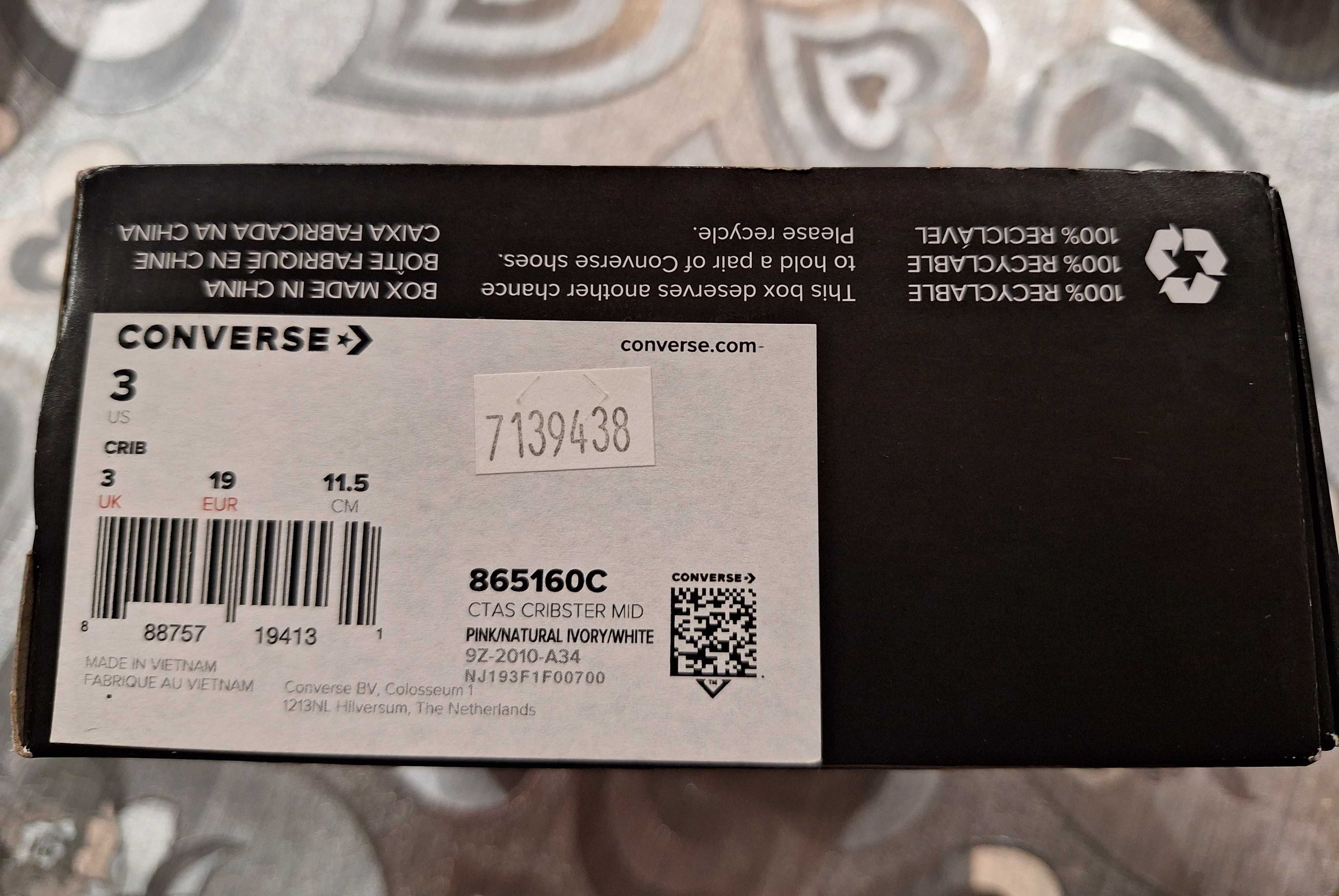 Różowe buciki Converse All Star niechodki r. 19 NOWE