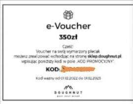 E-Voucher do sklepu Doughnut o wartości 350 zł, sprzedam za 300 zł