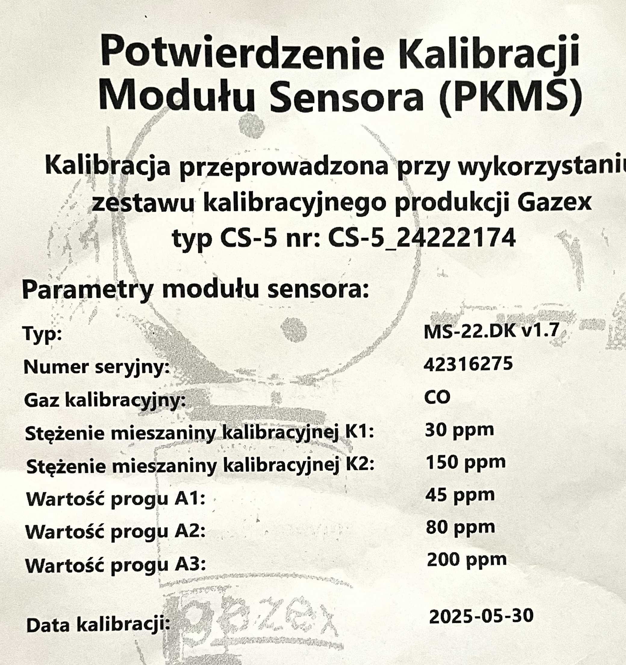 Detektor tlenku węgla GAZEX DK-22.A