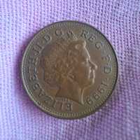 1 one penny Królowa Elżbieta Anglia Elizabeth II D. G Reg. F. D. 1999