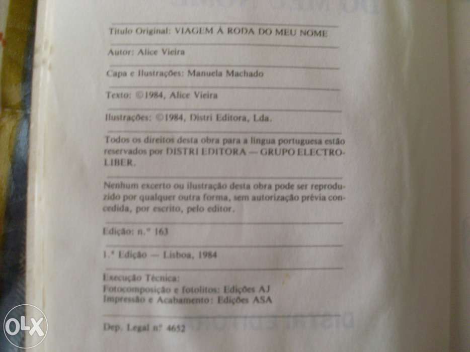 "Viagem á Roda do meu nome" - Alice Vieira 1984