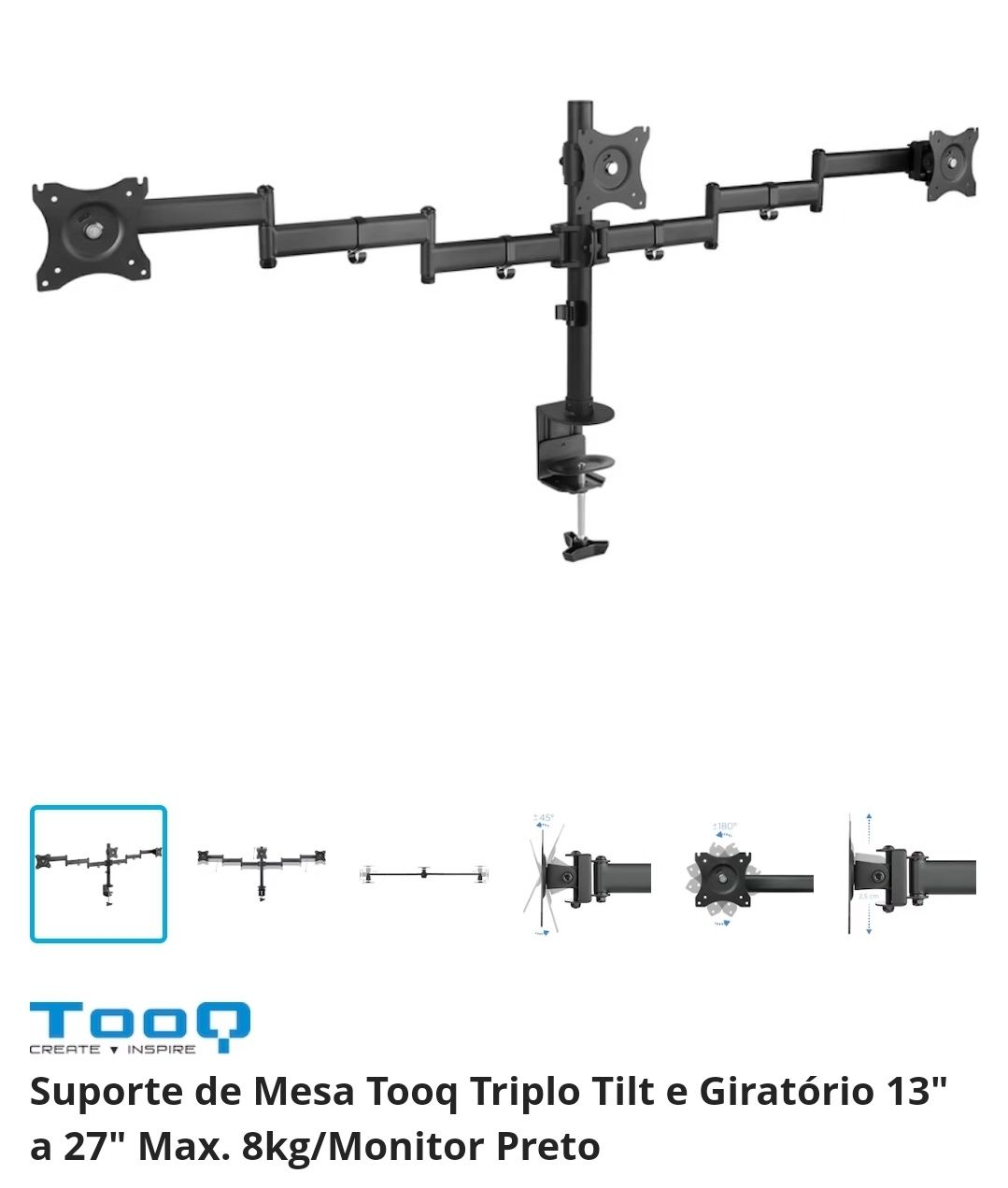 Triplo Monitores HP 27Es com suporte Triplo Vesa