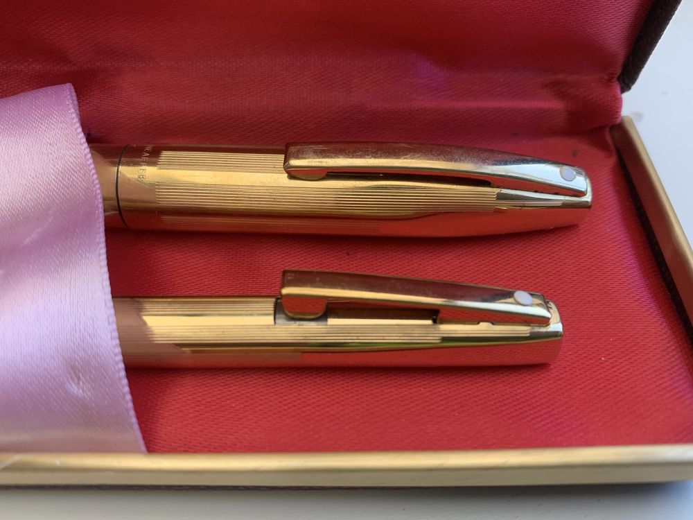 Conjunto de canetas Sheafer com aparo em ouro 14k