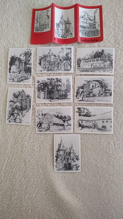 Komplet pocztówek z lat 80-tych: Gołuchów