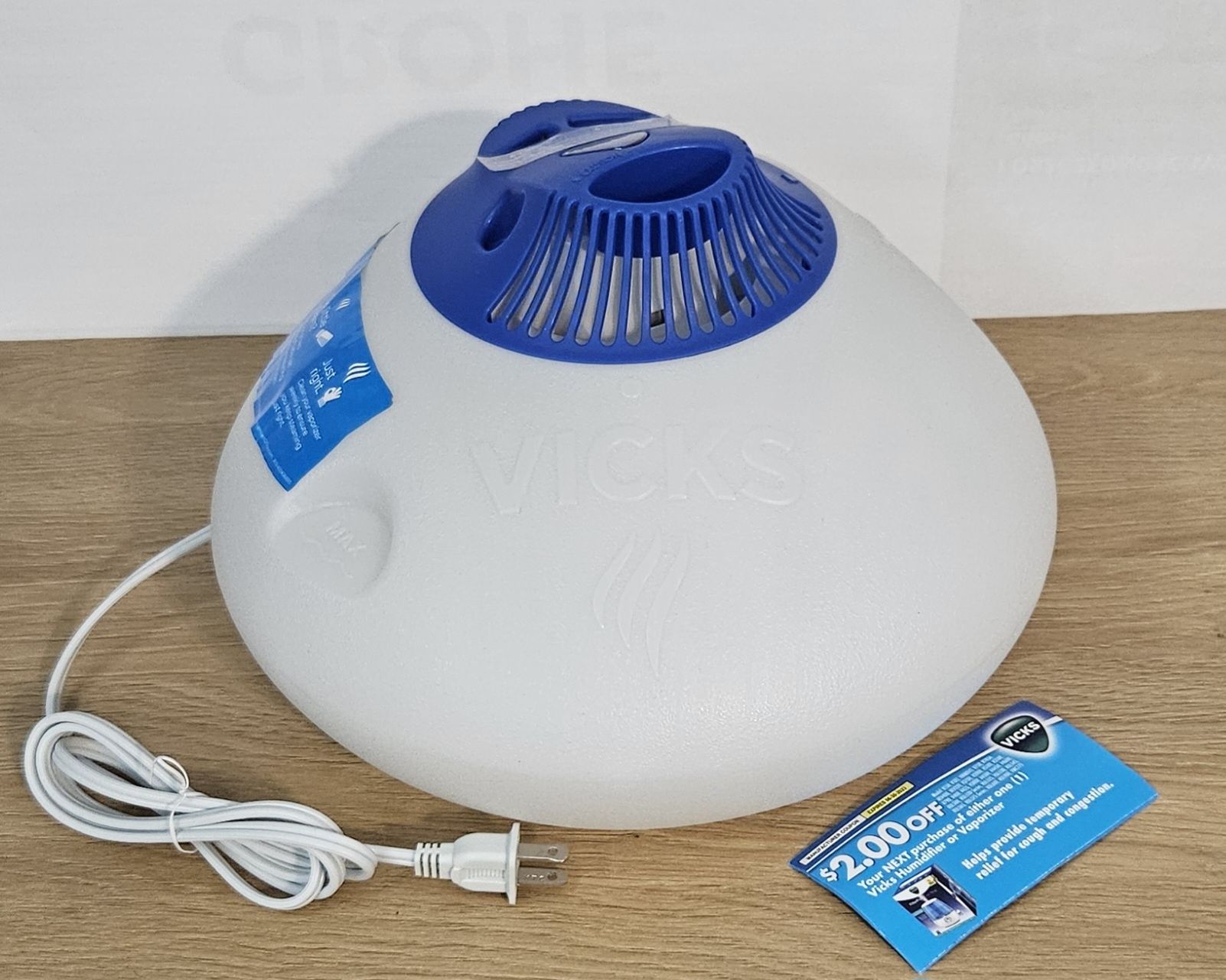 Nowy nawilżacz powietrza parowy Vicks Warm Steam inhalator