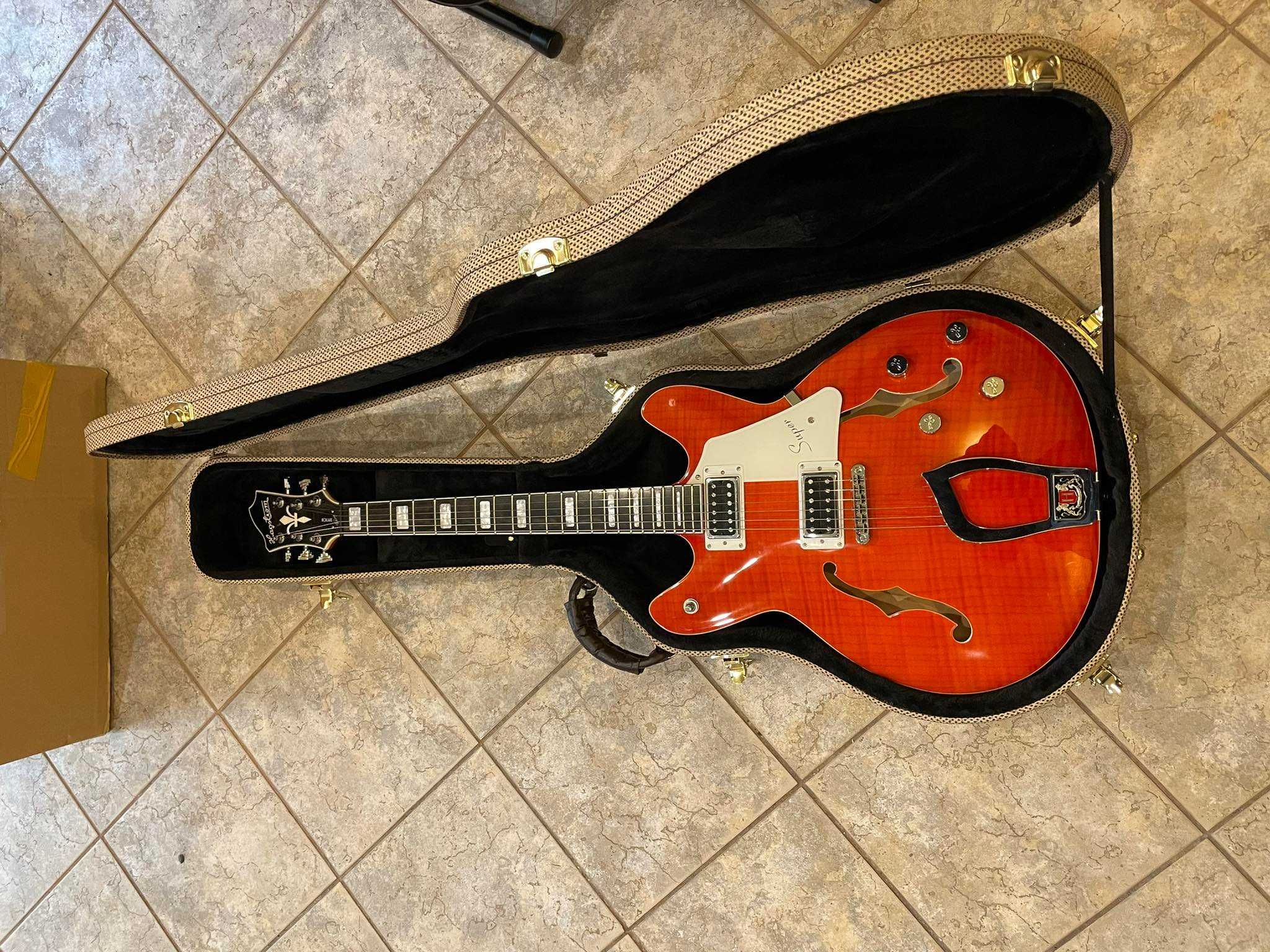 Gitara elektryczna Hagstrom Super Viking Mandarin Flame + case