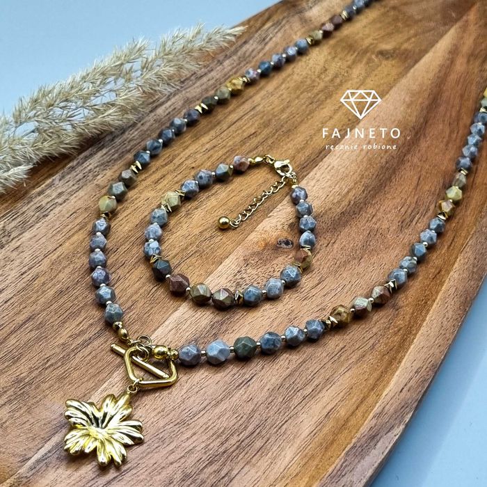 Świąteczny Blask Natury: Jaspis Mokait i Coffee. Handmade!