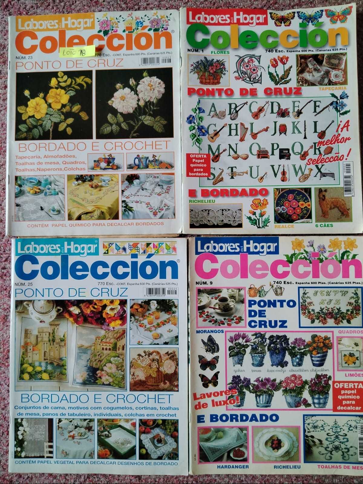 Revistas de lavores (Ponto cruz, malhas e decoração) c/moldes