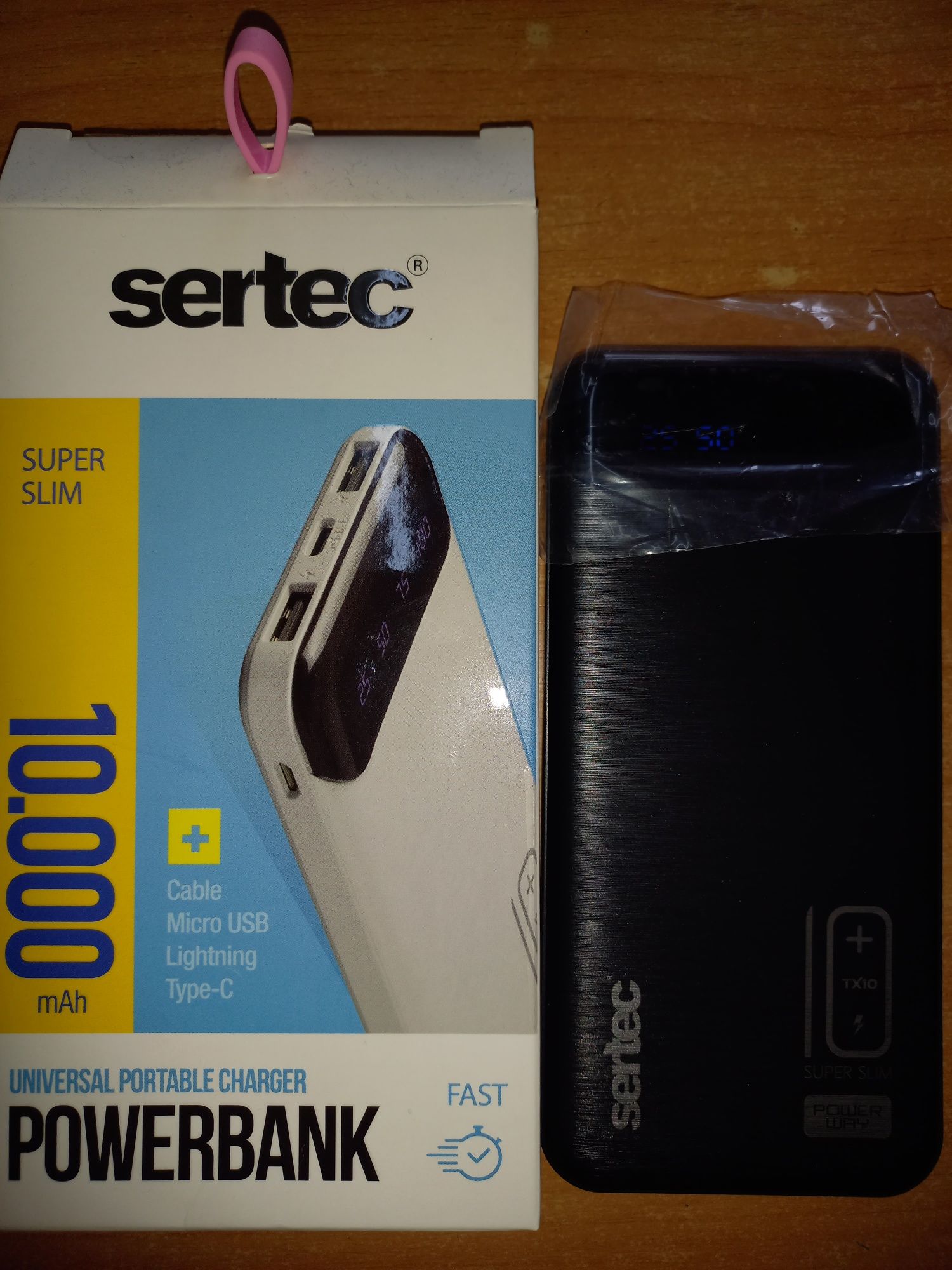 Внешний аккумулятор Sertec Power Bank TX10  10000 mAh ПОВЕРБАНК