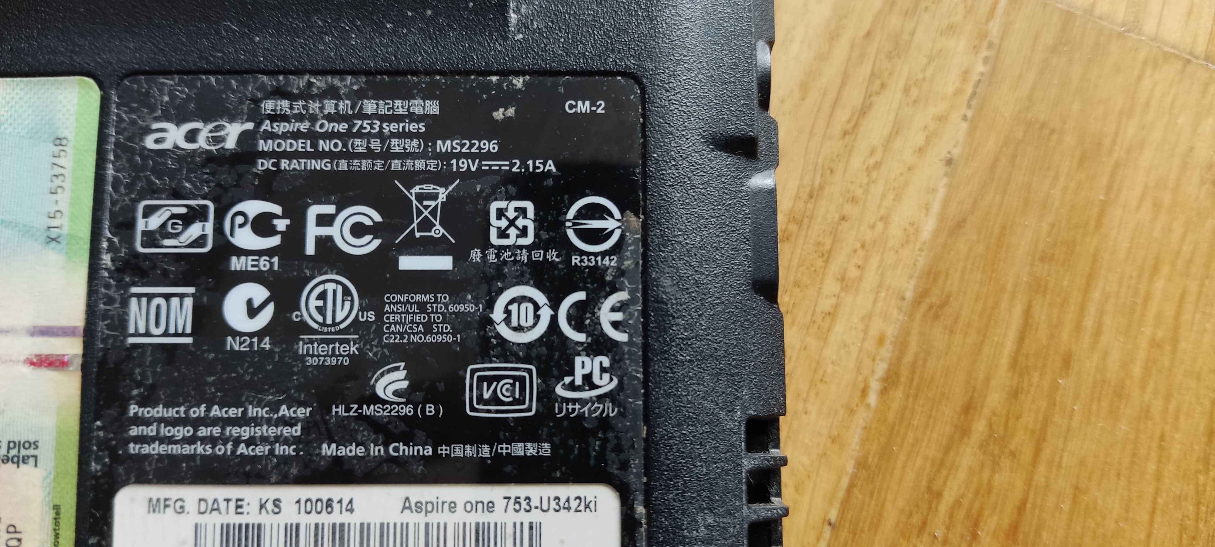 Acer Aspire One 753 Netbook 11.6" Windows 7