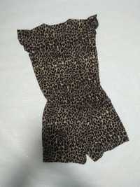 Леопардовий літній комбінезон шортами на дівчинку 140-146