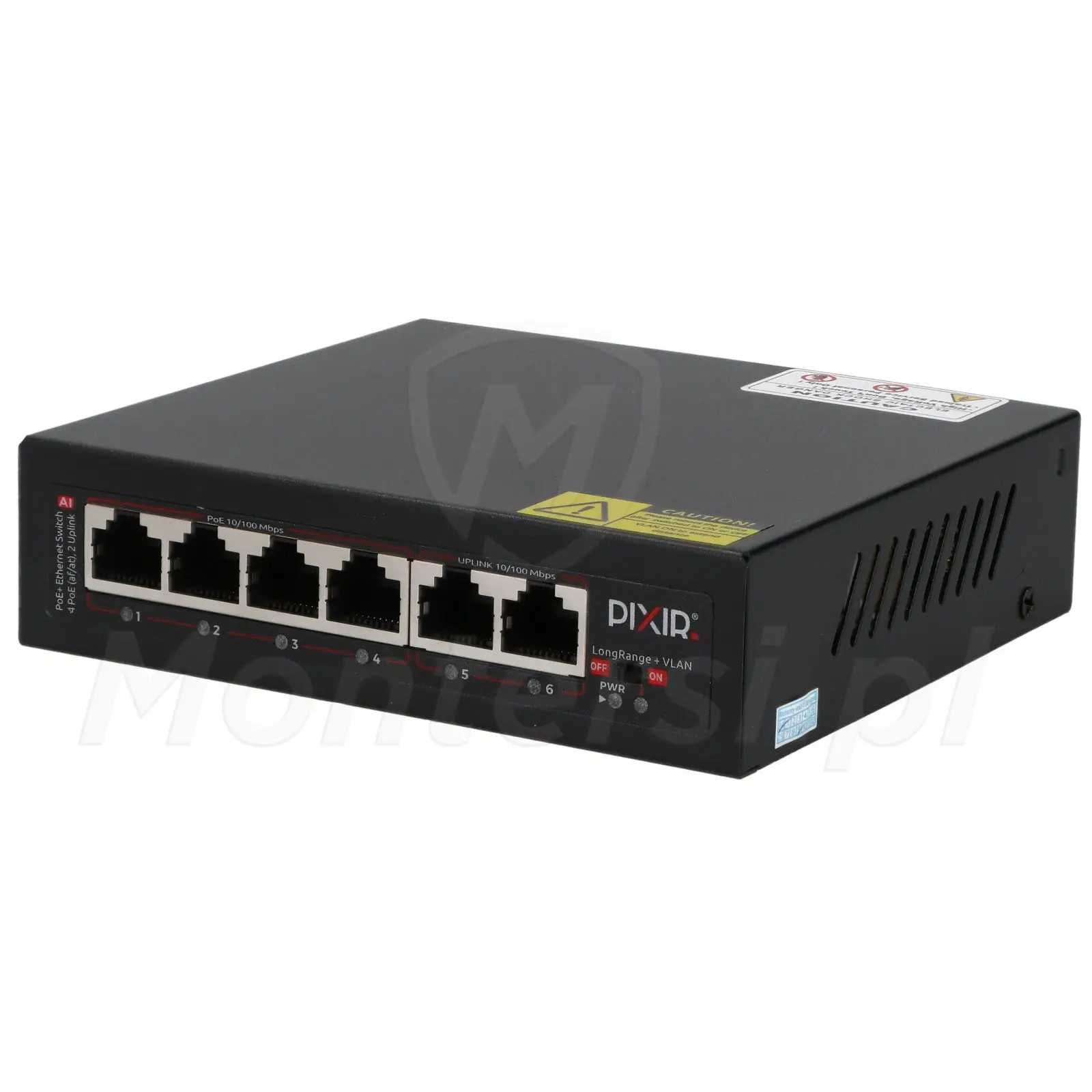 Switch POE 4 +2 Uplink do kamer monitoringu Nowy