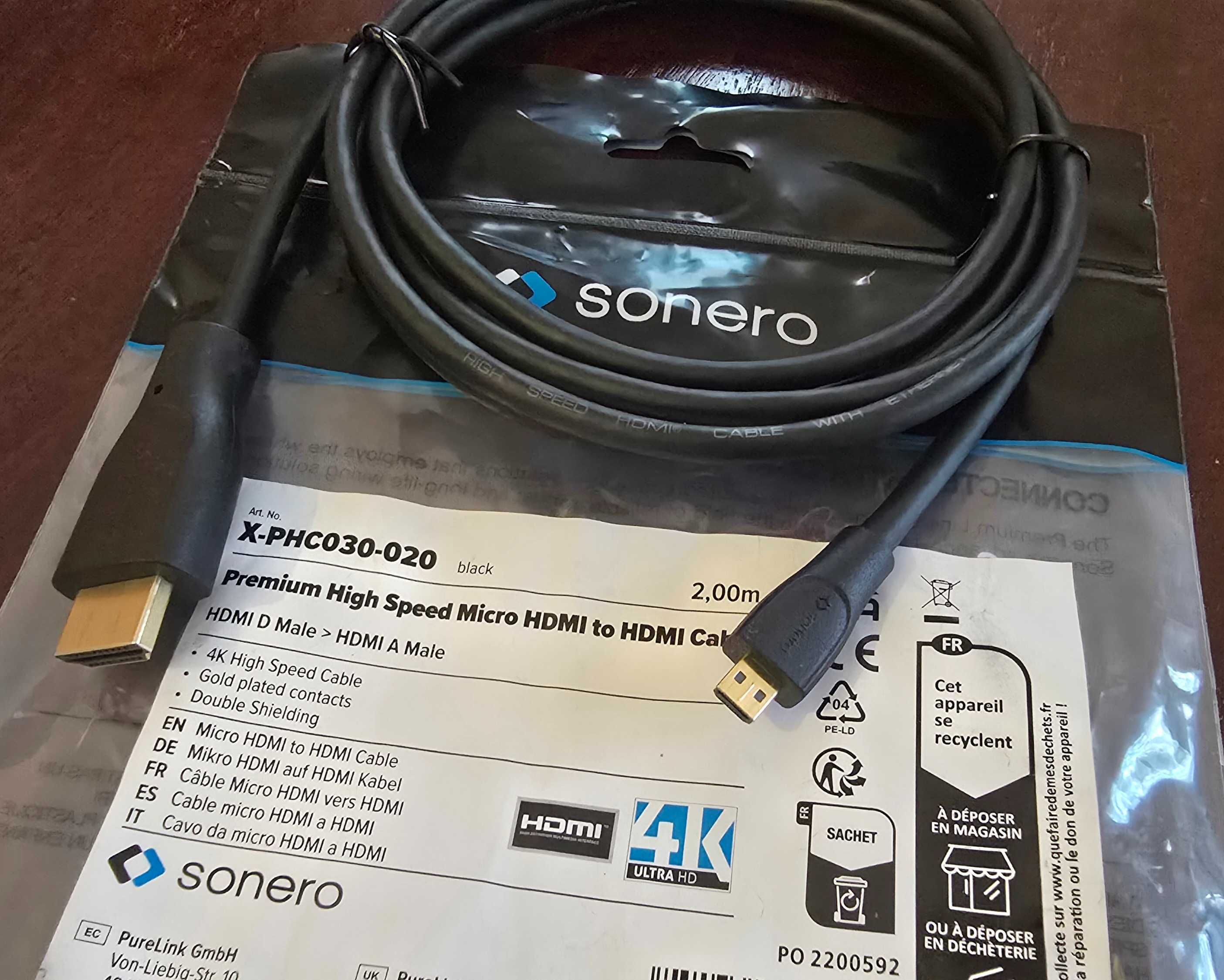Cabo Micro HDMI - HDMI 2m