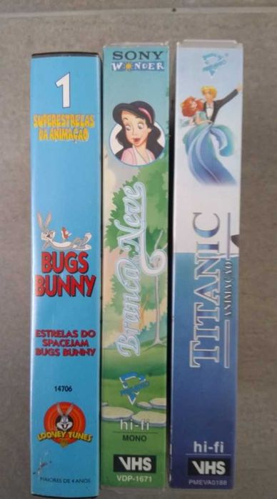 Conjunto Três Cassetes VHS – Desenhos Animados Clássicos