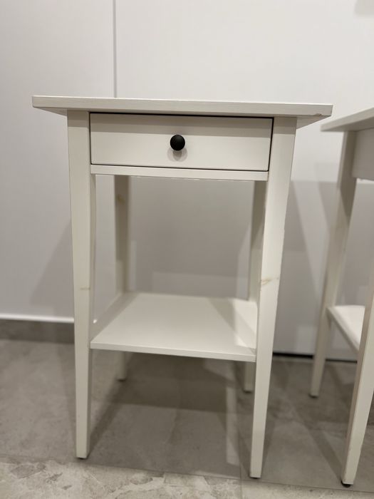 Stolik nocny Ikea Hemnes lite drewno biały bejcowane szuflada