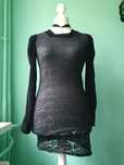 Gotycka sukienka bodycon koronkowo welurowa deathrock
