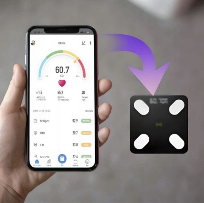 Waga łazienkowa analityczna SLIM 180 SMART BLUETOOTH precyzyjny pomiar