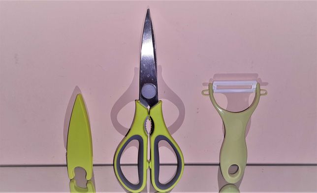 Набор: Ножницы  универсальные + Керамический нож для овощей и фруктов