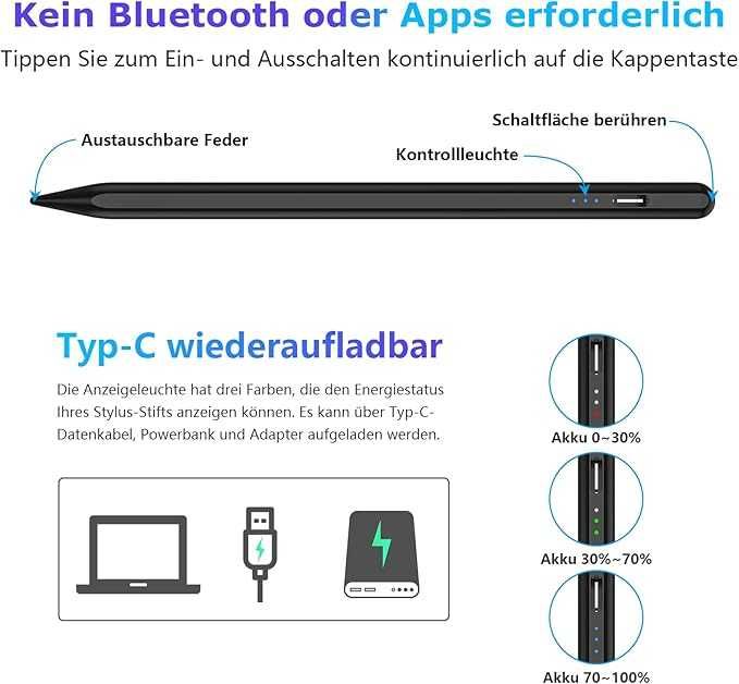Rysik, stylus do ekranów dotykowych z systemem Android, czarny