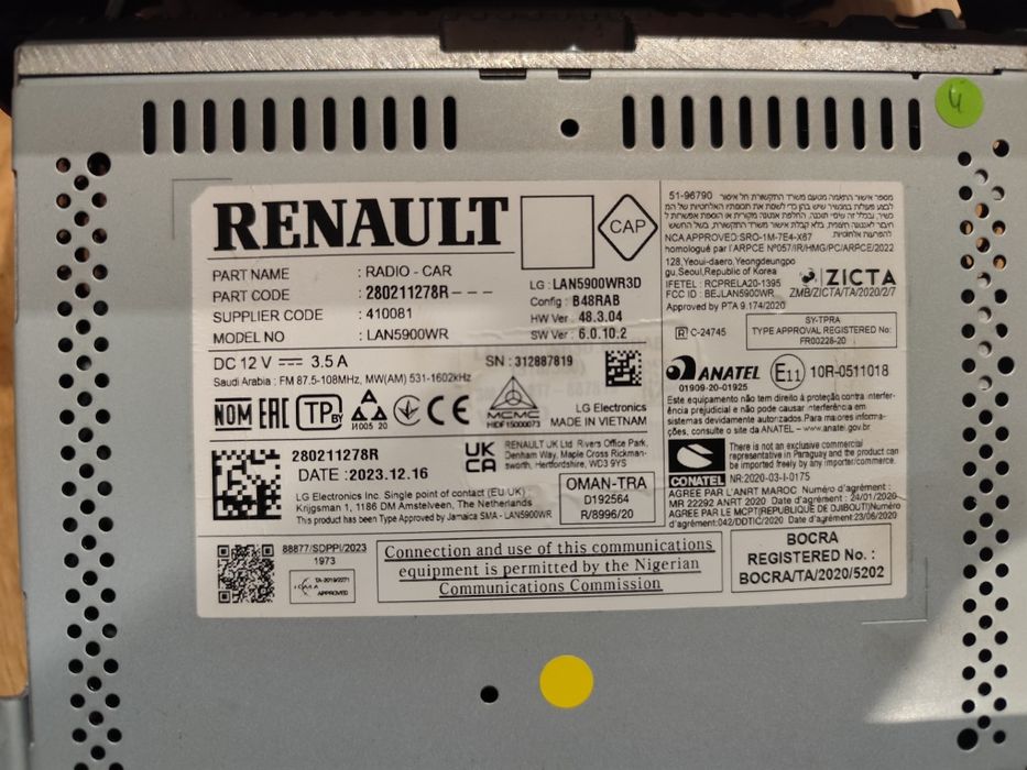 Radio Dacia Sandero Stepway 3 Jogger