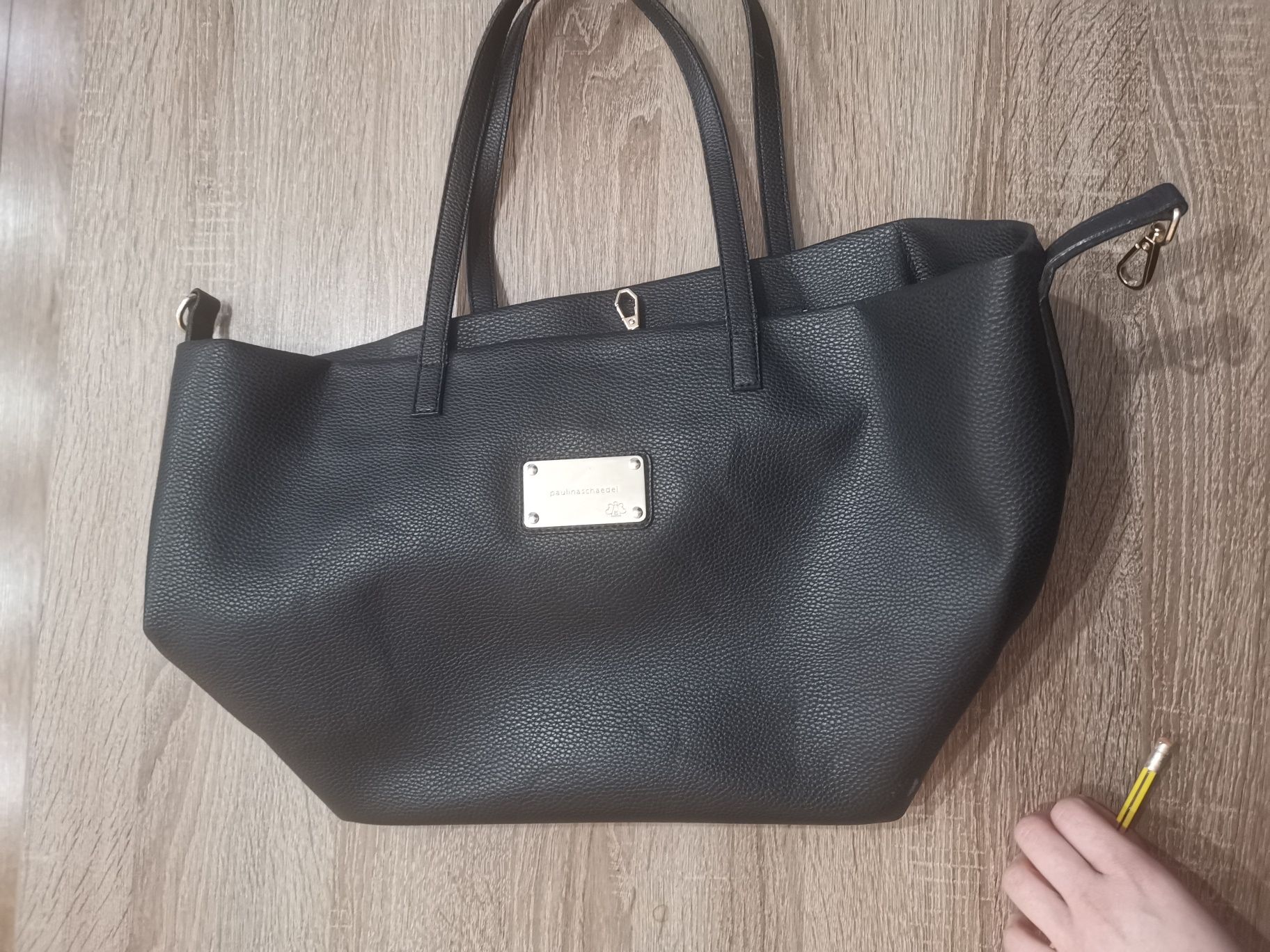 Torba typu shopper paulina schaedel damska czarna torebka