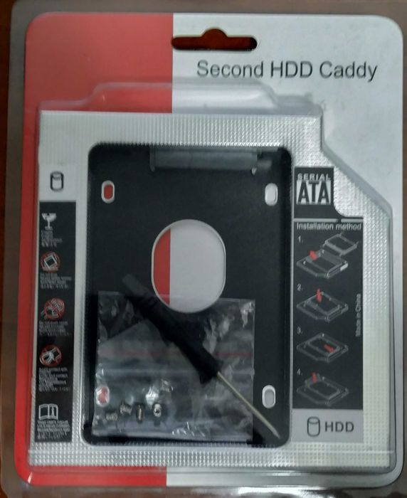 Caddy para disco SSD / SATA (Adapta a baía do DVD para levar um disco)