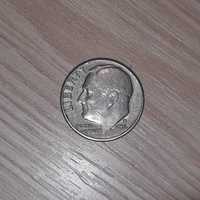Монета 10 центов (one dime) 1976 года.