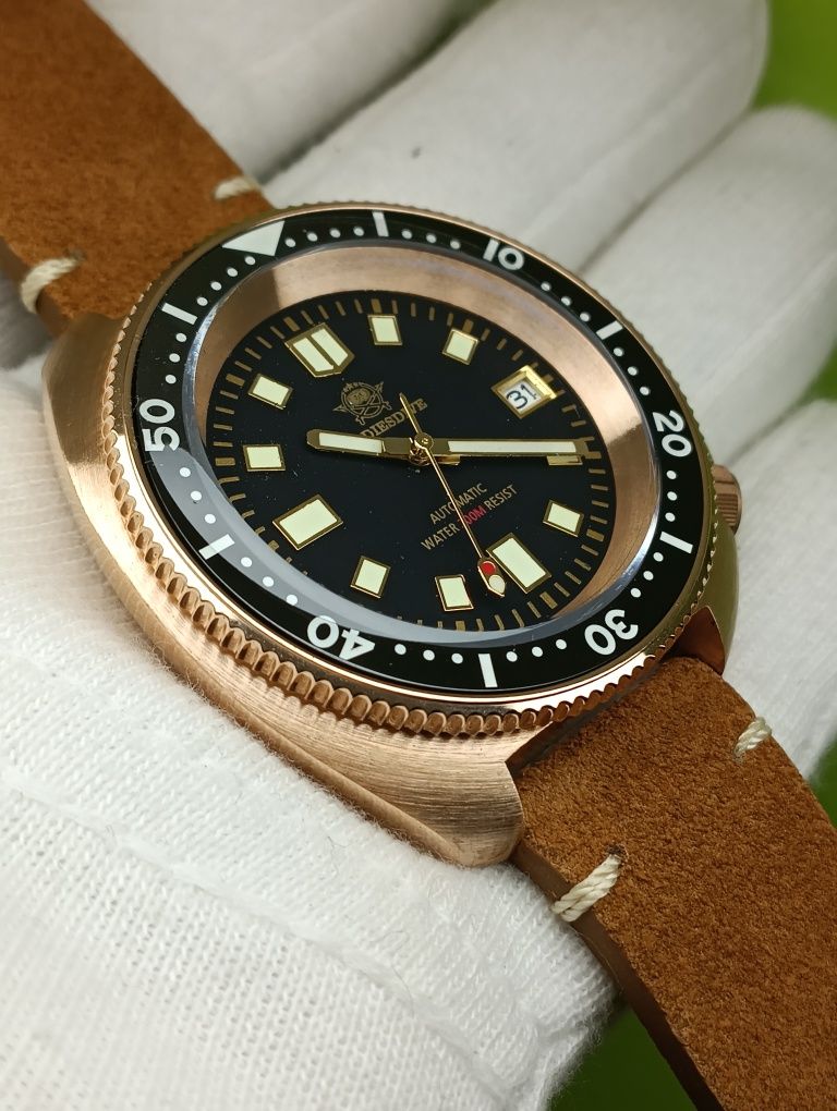 Годинник/часы дайвер Addiesdive бронза NH35A хомаж Seiko 6501 сапфір