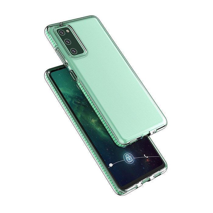 Etui Spring Case Samsung Galaxy A72 4G Miętowe z Metaliczną Ramką