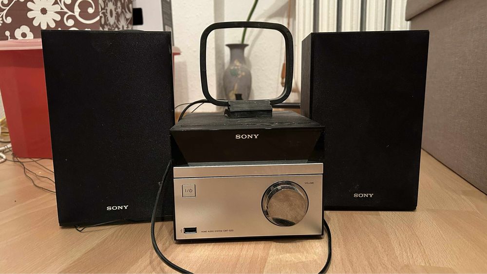 Mini wieża stereo Sony cmt-s20 CR 1173 Bluetooth srebrna czarna pilot