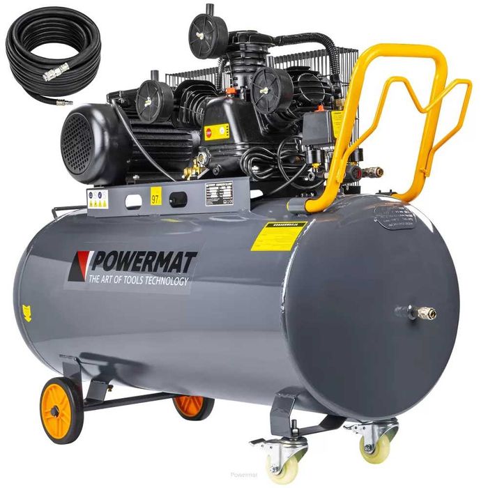 Kompresor olejowy 200l 8 bar sprężarka 230v 650l/min + wąż
