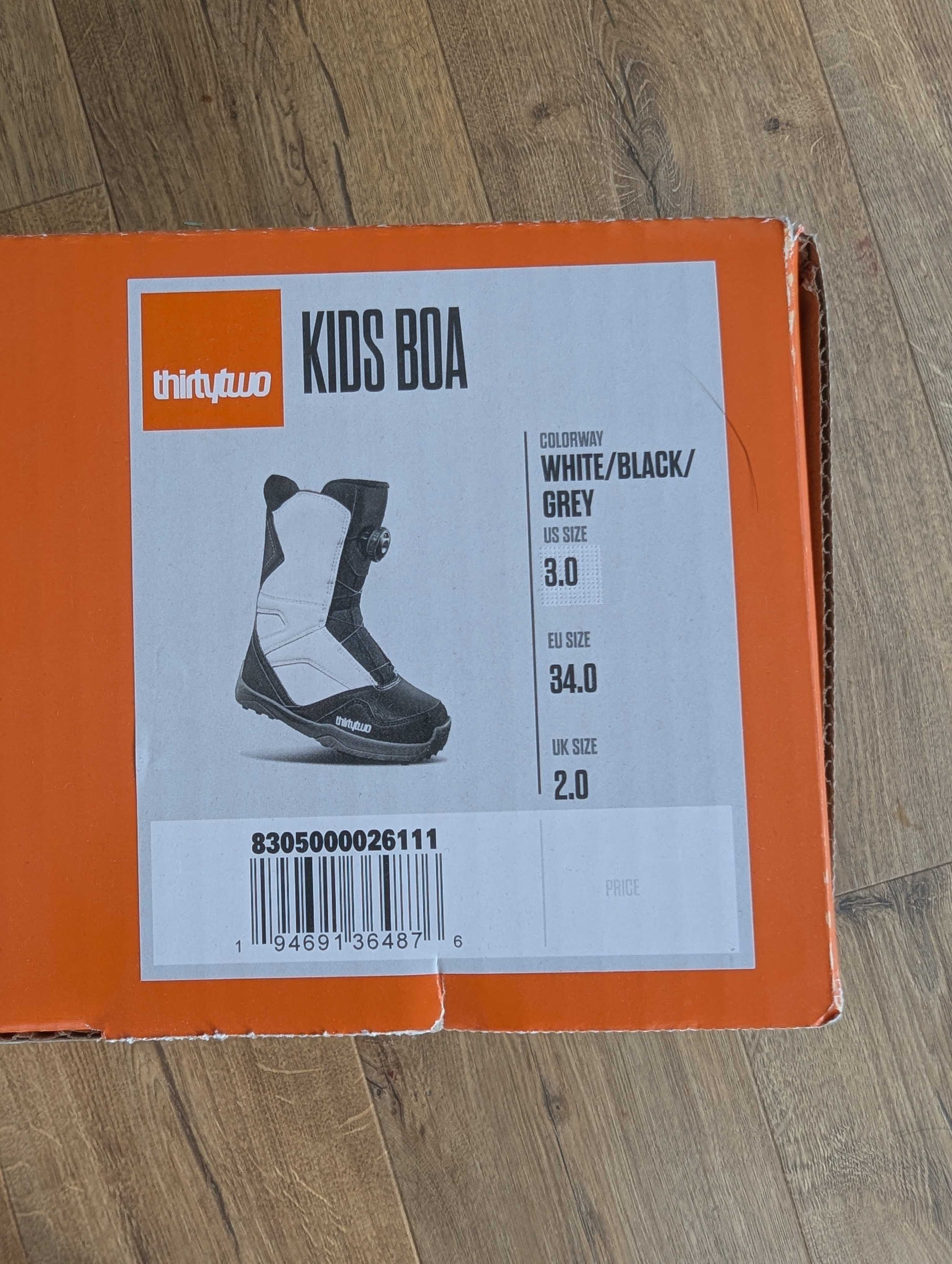 Dziecięce buty snowboardowe ThirtyTwo KIDS BOA Jr rozm. 34