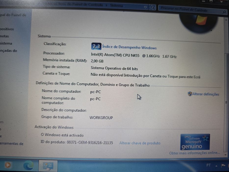 Portátil hp mini