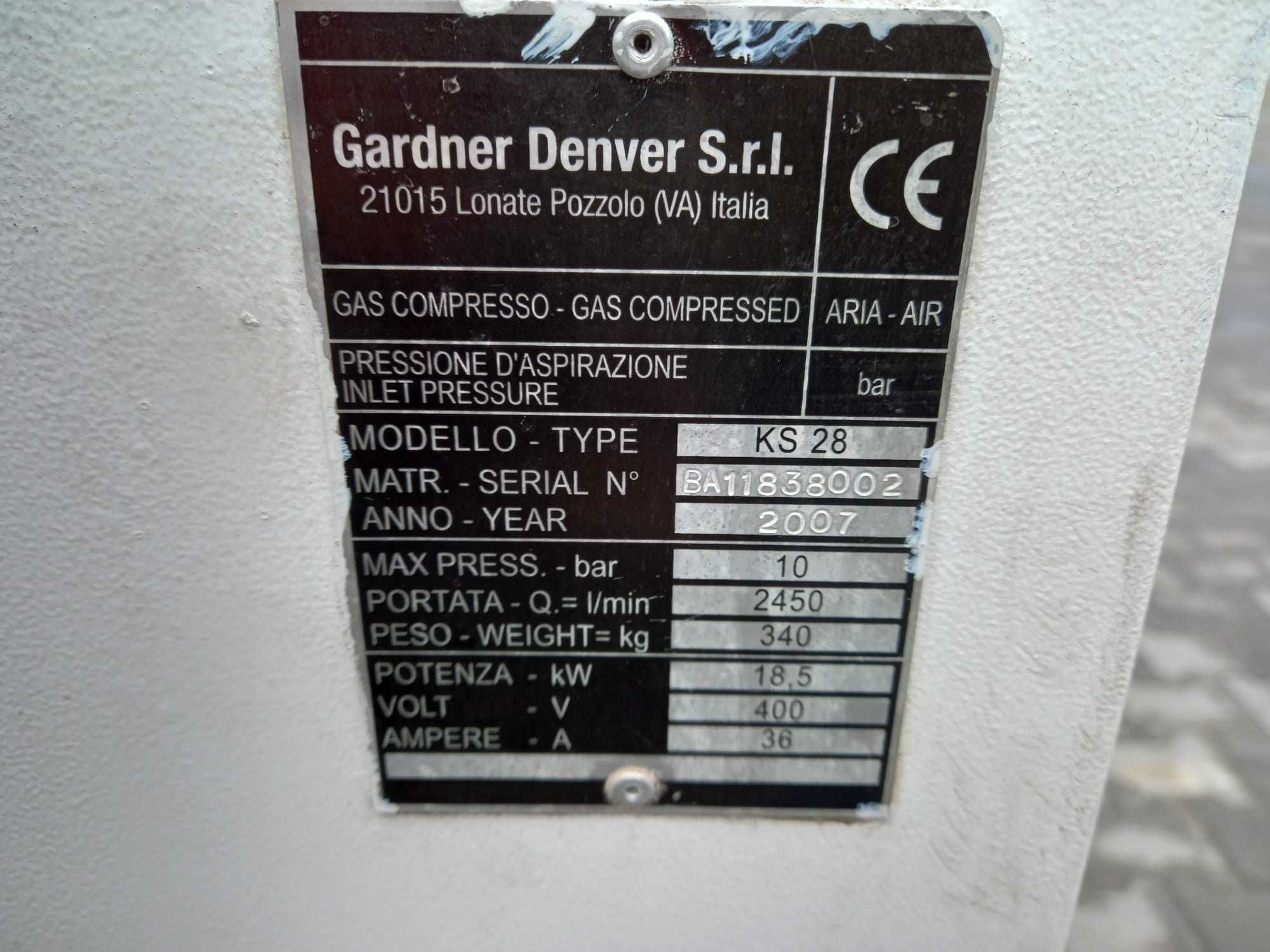 Bottarini Gardner Denver KS 28 10bar 18,5kw 2450lm. Kompresor śrubowy