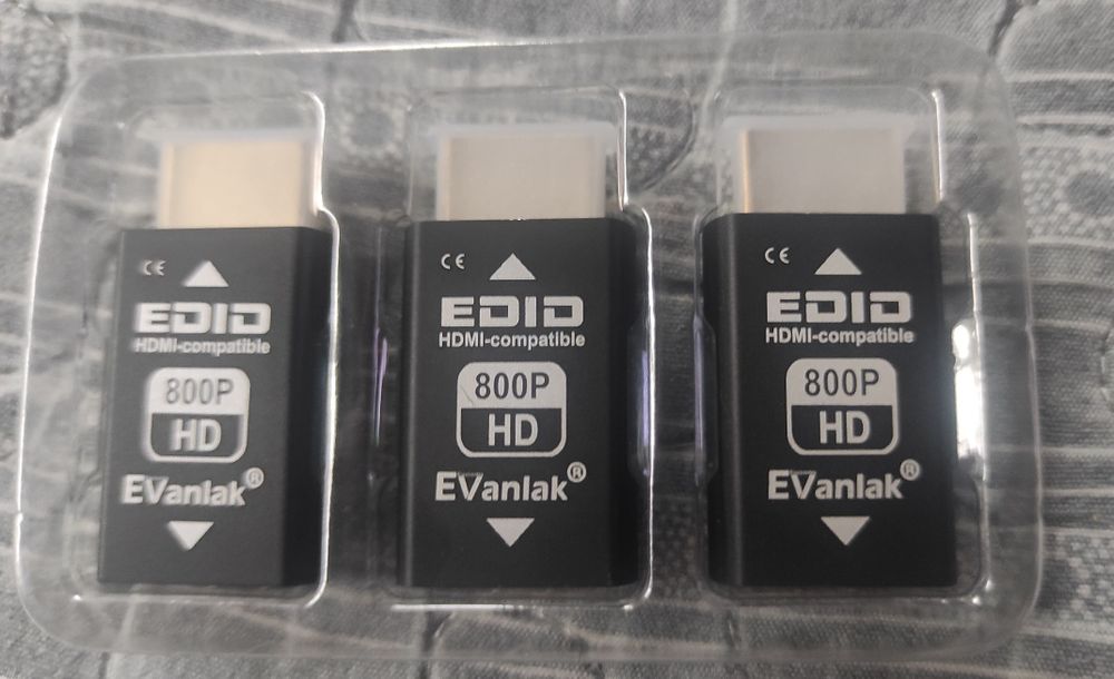 EVanlak 3 Gen Emulator HDMI Edid zestaw 3x Adapter HDMI