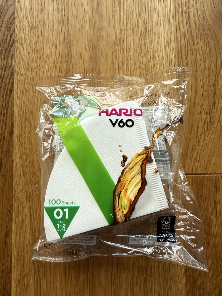 Filtry Papierowe do dripa Hario V60-01