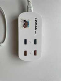 Зарядний пристрій Logan Quad USB Wall Charger 5V 2.6A CHC-4 White