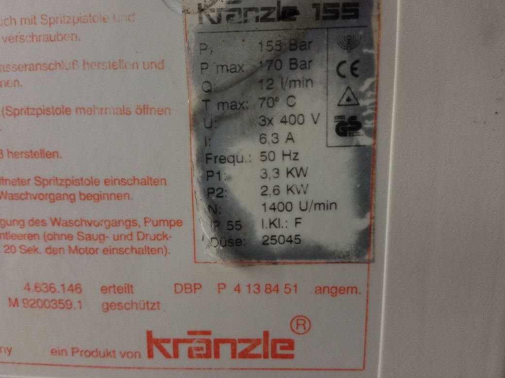 Myjka Kranzle Germany / pompa 230 bar